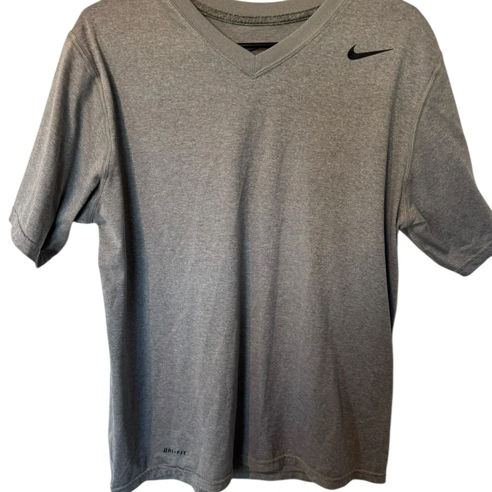Nike Gray Short Sleeve Tee with V-Neck